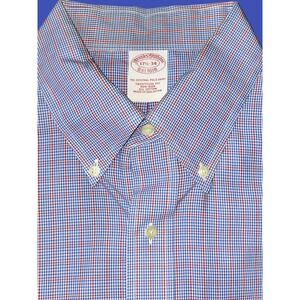 Vintage Brooks Brother's Men's Button Down Long Sleeve Shirt‎ In Blue Windowpane